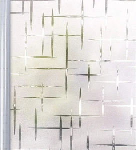 Homein Window Film Privacy, Frosted Window Film Cross Pattern Static Cling No Gl - Picture 1 of 9
