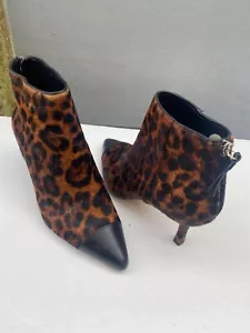 NEW HOBBS LONDON ANIMAL HAIR-ON ANKLE BOOTS UK6 - POINTED TOE, SLIM HIGH HEEL - Picture 1 of 14
