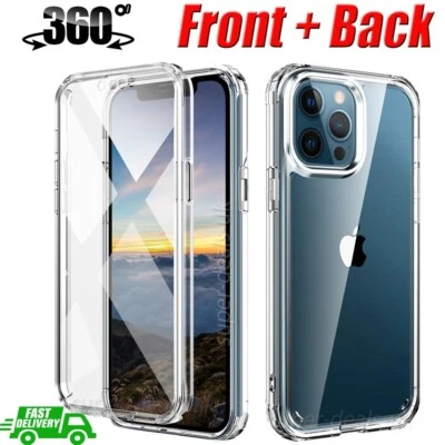 CLEAR FULL BODY 360 Case iPhone 16 15 14 13 17 Pro XS Max Shockproof Phone Cover - Image 1 of 4