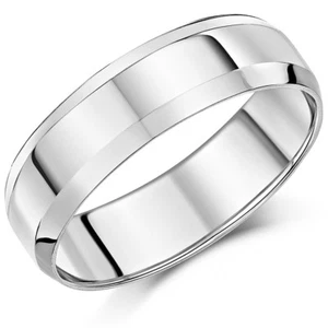 Palladium Wedding Ring Bevelled Edge 5mm 6mm Ring - Bild 1 von 4