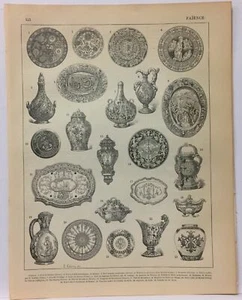 Gravure de Presse - Les Faïences - Imagen 1 de 1