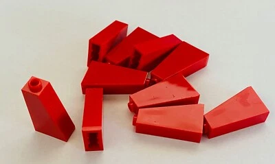 *NEW* 10 Pieces Lego Slope Brick 75 2x1x3 RED 4460 with OPEN Stud - Image 1 of 3