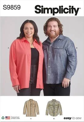 Schnittmuster Herrenhemd Simplicity s9859 44-52 Herr/54-66 Herr - Bild 1 von 4