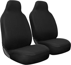 OxGord Car Seat Cover - Solid Black with Front Low Bucket Seat - Universal 2 pc - Foto 1 di 8