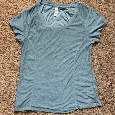 Marika Women’s Small Heathered Green Blue Short Sleeve Top Lightweight Yoga - Image 1 of 4