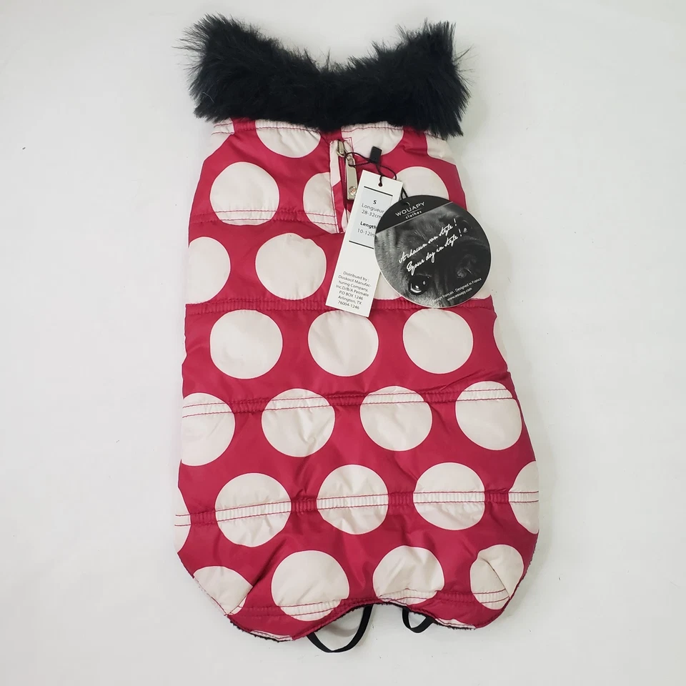 Pet.ate Wouapy Ropa Lindo Cómodo Perro Chaleco Cuello de Piel Pequeño 10-12" Nuevo con Etiquetas  Foto 1 de 4