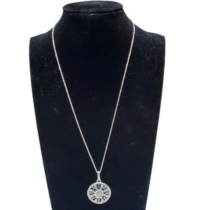 Avon Snowflake Necklace Clear Rhinestones Silver Tone Vtg 9" Signed - Picture 1 of 5