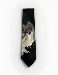 Vintage Jurassic Park U.C.S & Amblin Velociraptor "Raptor Hatchling" Neck Tie - Picture 1 of 6