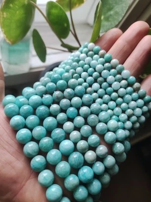 STONEUNIVERSE ~ Amazonit blau Edelstein Perlen rund Strang 6/8/10mm - Bild 1 von 4