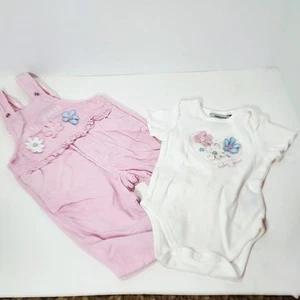 Guess Jeans Girls 3-6 Month One Piece And Overalls Set - Picture 1 of 5