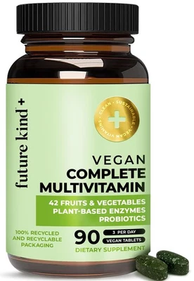 Future Kind Multivitaminas Veganas Completas - 42 en 1 Multivitaminas Veganas para Mujer... Foto 1 de 4