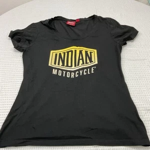 Indian Motorcycle Logo Women’s Small Short Sleeve Black T-Shirt. Retro. Classic - Picture 1 of 6