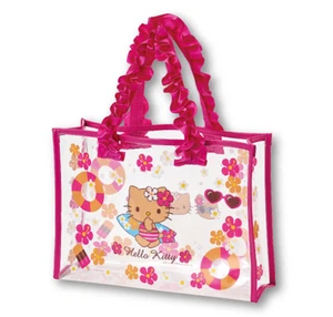 Sanrio Tanned Hello Kitty Clear Toto Bag Pink Ichiban Kuji New - Picture 1 of 3