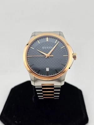 Gucci G-Timeless Grey Dial Two Tone Men's  Watch - YA126446 - Image 1 of 4