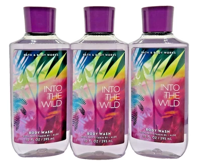 Bath & Body Works LOTE de 3 botellas de gel de ducha de lavado corporal Into The Wild 10 oz - Imagen 1 de 2