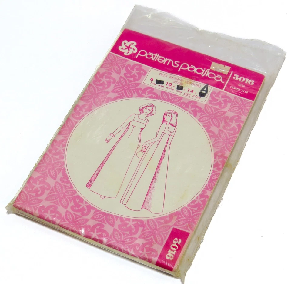 Vintage Patterns Pacifica of Hawaii Long Dress Size 6 10 14 UNCUT, 3016 - Image 1 of 4