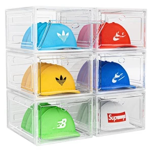 Hat Organizer Box, 6 Boxes for 40 Pack Hats, Upgrade Harder Solid Plastic Hat... - Picture 1 of 6