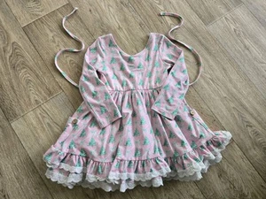 Cheeky Plum Matilda Jane Dress Size 4T Long Sleeve Pink Mint Christmas Holiday - Picture 1 of 6