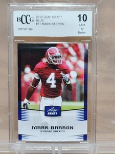 Mark Barron #31 Leaf 2012 Draft Blue Beckett Graded 10 - Picture 1 of 2