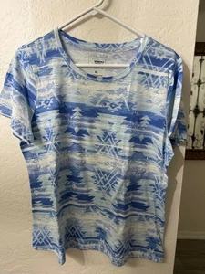 Sonoma Geometric Arrow Triangle Pattern T-Shirt Blue White XL - Picture 1 of 4