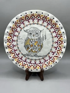 Anthropologie Forest Fable 8 1/4" Eule Teller Salat Dessert Mittagessen Dekor - Bild 1 von 11
