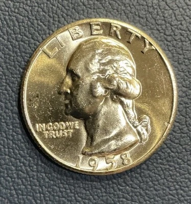 1958-P Washington Quarter - Just Pulled - Brilliant Uncirculated - 90% Silver - Image 1 of 3