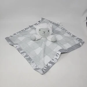 Manta de seguridad suave Cloud Island Lamb Sheep Baby Lovey gris satinado - Imagen 1 de 6
