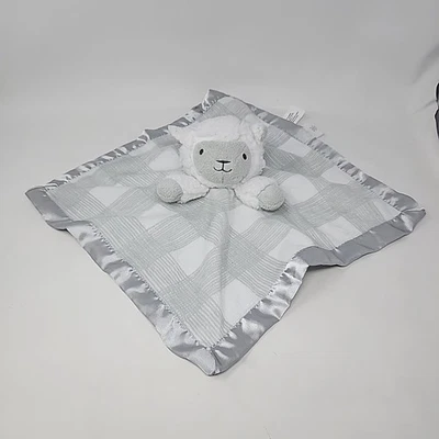 Manta de seguridad suave Cloud Island Lamb Sheep Baby Lovey gris satinado Foto 1 de 4