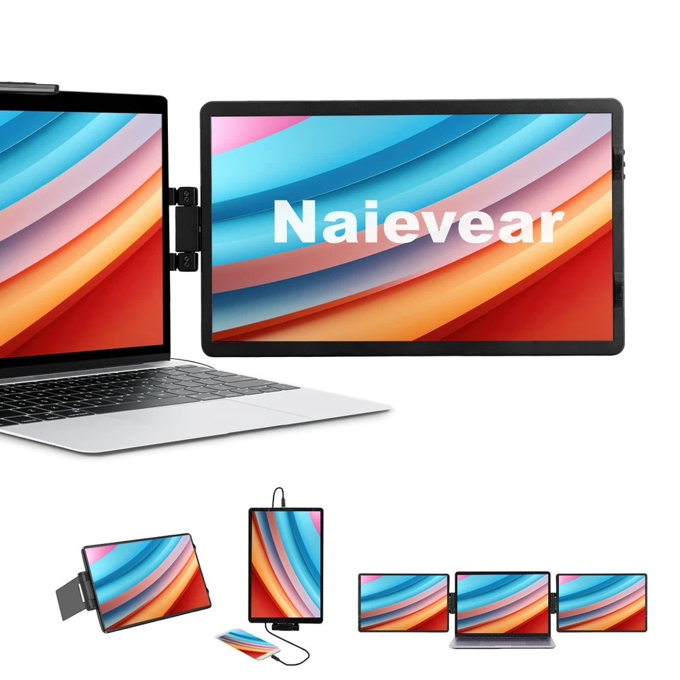Naievear Portable Monitor 14.1inch FHD 1920 x 1080 External Monitor RRP £131 - Image 1 of 4