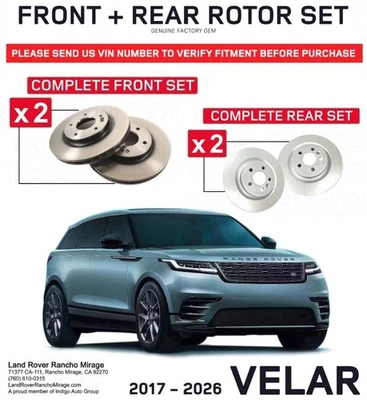 2017-2026 LAND ROVER ВЕЛЯРНЫЙ ПЕРЕДНИЙ + ЗАДНИЙ ТОРМОЗ РОТОРЫ КОМПЛЕКТ - Изображение 1 из 3