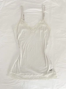 vintage hollister white lace bow long vest tank cami top y2k coquette 2000s ♡ - Picture 1 of 3