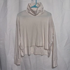 American Eagle creme Waffelstrick Rollkragen Langarm Crop Top Damen Gr. S - Bild 1 von 4