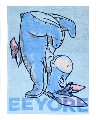 Disney Winnie The Pooh Eeyore Handstand Micro Raschel Fleece Manta Foto 1 de 3