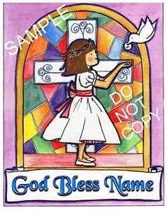 EDIBLE CAKE IMAGE GIRLS FIRST COMMUNION ICING SUGAR SHEET IMAGE TOPPER PARTY - Picture 1 of 4