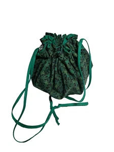 Emerald Print Drawstring Bag, Coin Purse, Makeup Organizer, Pouch Small Purse - Picture 1 of 6