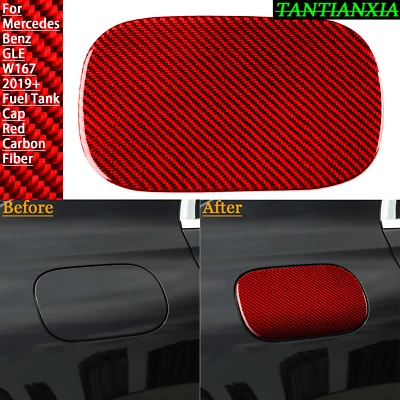 For Mercedes Benz GLE W167 2019+ Red Carbon Fiber Exterior Fuel Tank Cap Trim - Image 1 of 4