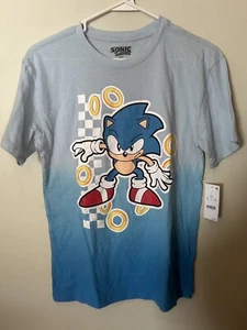 Boys Large TShirt- Sonic The Hedgehog- Front And Back Logos Back To School - Picture 1 of 2