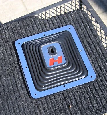 Large Chrome Red H Rubber Big Super Boot for Hurst Shifters - 8"x9" - #180 - Image 1 of 4