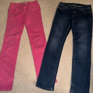 Lot Of 2 Jordache/Ge Ge Girls Skinny Blue/pink Jeans Girl’s Size 12 - Picture 1 of 4