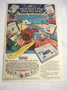 1987 Color Ad Sega Video Games, Sega Master System - Picture 1 of 1