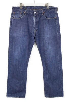 Levi's 501 Vaqueros Hombres W38/L32 Pierna Recta Botón Fly Denim Azul - Imagen 1 de 4