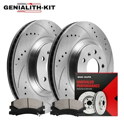 Front Drilled Brake Rotors + Ceramic Pads for 2006-2009 2010 2011 Cadillac DTS Foto 1 de 4