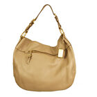 Car Shoe Taupe Pebbled Leather Gold tone HW Hobo Shoulder Bag Handbag w. Charm