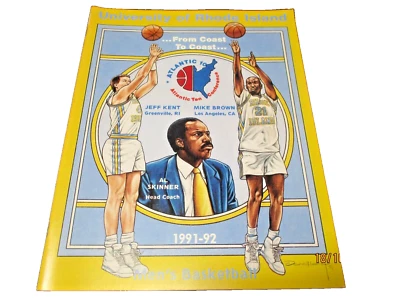 Vintage URI University of Rhode Island 1991-92 Basketball Atlantic 10 Booklet - Image 1 of 2
