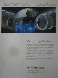 10/1991 PUB CFM INTERNATIONAL SNECMA GENERAL ELECTRIC CFM56 MOTOR ORIGINAL ANZEIGE - Bild 1 von 1