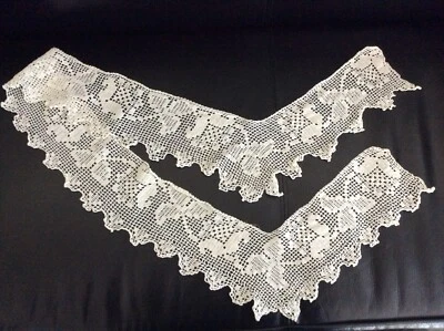 Vintage Deep Filet Crochet LACE Trim 56"  Floral Vine Pattern - Image 1 of 4