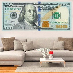 $100 Dollar Bill Realistic Money Motivation Success LARGE POSTER 20" x 44" - Picture 1 of 6