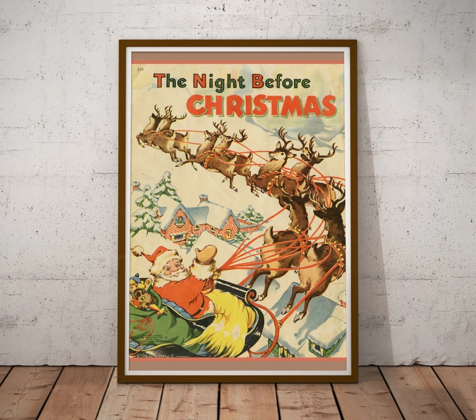 1941 Night Before Christmas Book POSTER! (up to 24" x 36") - Santa - Reindeer - Image 1 of 4