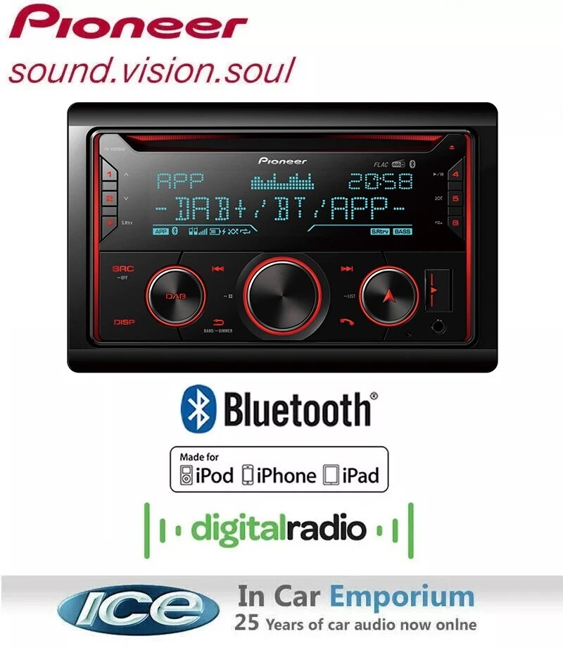 Pioneer FH-S820DAB CD MP3 USB Player Aux Bluetooth Kopfstück DAB Radio - Bild 1 von 1