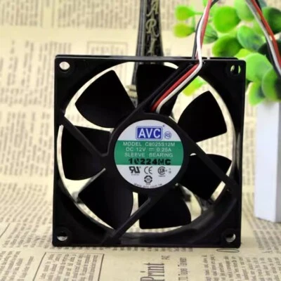 AVC C8025S12M 8025 12V 0.25A 8cm 3pin Cooling Fan - Image 1 of 4